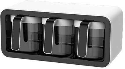 Contenitore per condimenti – Contenitore per alimenti con griglia multipla, scatola per condimenti da parete, contenitore per alimenti, organizer per condimenti con coperchio ribaltabile,