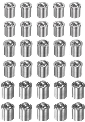 sourcing map 30 pezzi Pistone a sfera 5 x 6/6 x 7/8 x 9 mm in acciaio inossidabile 304 perline di posizionamento di precisione a sfera a molla stantuffi a sfera fermo per porta dispositivi meccanici