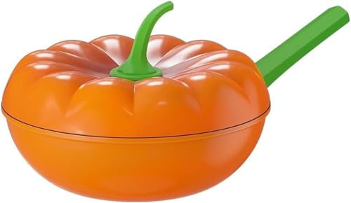 Werwing Drieamboat, padelle antiaderenti da 30,5 cm, in ghisa, professionali in ghisa, per frittate, per cottura a induzione, senza PFOS e PFOA (zucca)
