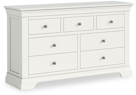 RoselandFurniture Colette White Wide 2 Over 3 Chest of Drawers