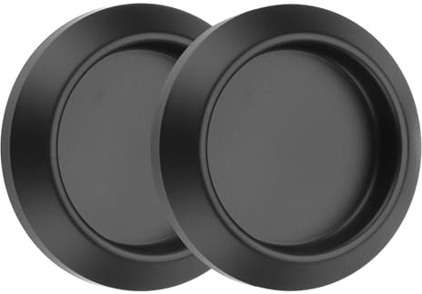 sourcing map Lot de 2 poignées de porte coulissantes rondes en verre et acier inoxydable 304 dos à dos pour salle de bain, poignées de porte de douche, poignées de porte coulissantes, noir
