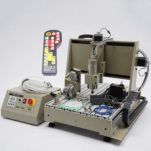 1,5KW 6040T-USB CNC Router Fresadora, 4 ejes VFD Graviermaschine mit Fernbedienung und Wasserkühlung für PCB Holz PVC Acrylkristall Harz Kunststoff