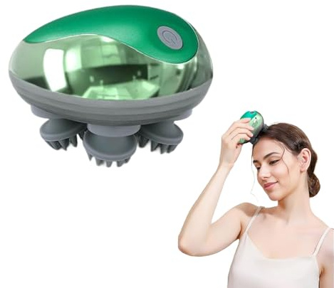 DIYOHFE Electric Scalp Massager, Head Massage Scalp with 4 Removable Massage Claws, Rechargeable,Promotes Hair Growth, Relieves Stress, Waterproof, Portable Handheld Head Massager,Gift