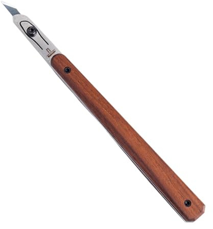 Jiuvaso Taglierino fai da te, elegante coltello di precisione con manico in legno, strumento per la scarnitura di pelli, artigianato, intaglio, carta di zucca