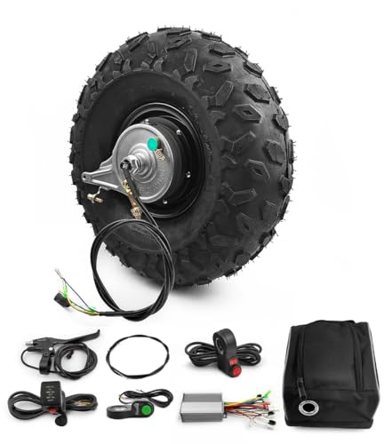 L-faster Motore con mozzo con Ingranaggi brushless da 14,5 Pollici 500 W con Pneumatico Fuoristrada 145/70-6 per Scooter con carriola a Carrello (Kit Freno a Tamburo) (36V 500W)