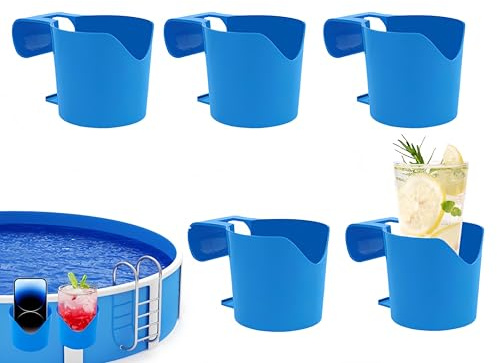 Abiyou Soportes para Bebidas de Piscina, 5PCS Soportes para Bebidas para Piscina, Soporte Colgante para Piscina, Portavasos Piscina, Soporte para Vasos de Agua, para Bebidas, Móviles, Llaves, Carteras