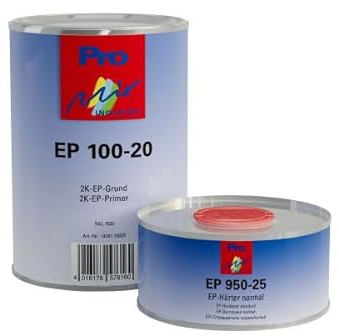 MIPA EP 100-20 2K-EP-Grundierung Set, RAL 9016 1kg inkl. Härter | Matte Epoxidharz-Grundierung für Industrie & Handwerk - Hochwirksamer Korrosionsschutz & Rostschutz