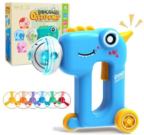 Geschenk Jungen Mädchen 4 5 6 7 Jahre: Auto, Pfeife, Kreisel, Propeller 4 in 1 Dinosaurier Spielzeug für Kinder 3-8 Jahren Alte Indoor Outdoor Garten Spiele Geburtstagsgeschenk Kinder Toy for Kids