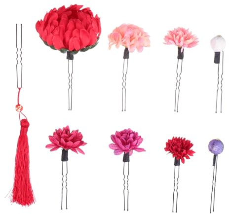 COLLBATH 9 pezzi Fermagli per Kimono Giapponese Crisantemo Accessori Leggeri e per Acconciature per Kimono e Outfit Quotidiani