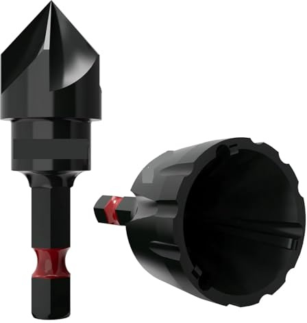 TPSC7 Deburring External Chamfer Tool, 2PCS, Internal Countersink Drill Bit, Dislodge Burr Fits for 3-19mm .AT7