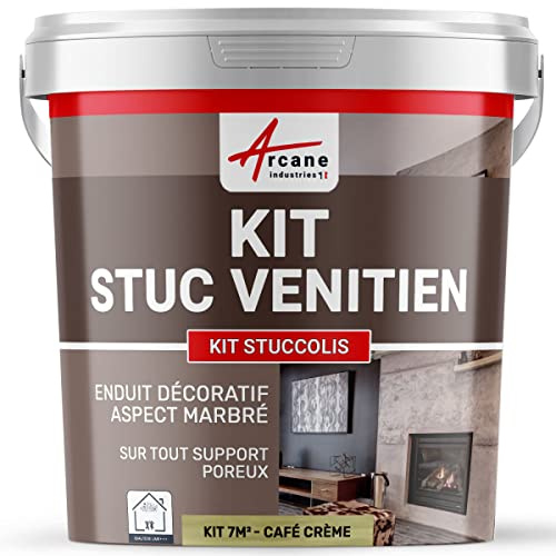 Set Stuckfarbe, STUCCOLIS Putz mit Mörtel und Farbstoff Kafee Creme - kit bis zu 7 m²