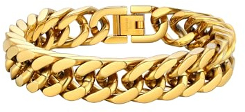 PROSTEEL Armband Herren Edelstahl Panzerarmband Silber/Schwarz/Gold | 6/8/12/17mm Breit, 19/21/23cm Lang, Armbänder Armkette Bracelet für Männer Jungen, Hip Hop Schmuck, mit Sicherheitsverschluss