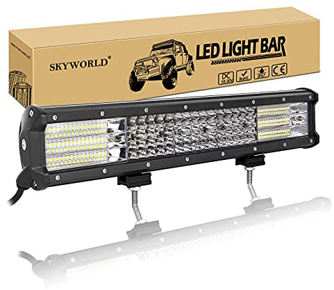 SKYWORLD 17 Zoll 46cm 450W Led Arbeitsscheinwerfer Bar, Led Bar Offroad Zusatzscheinwerfer Scheinwerfer 12V 24V Auto LED Arbeit Licht Bar Wasserdicht für SUV UTV ATV KFZ Traktor Truck 4x4 lightbar