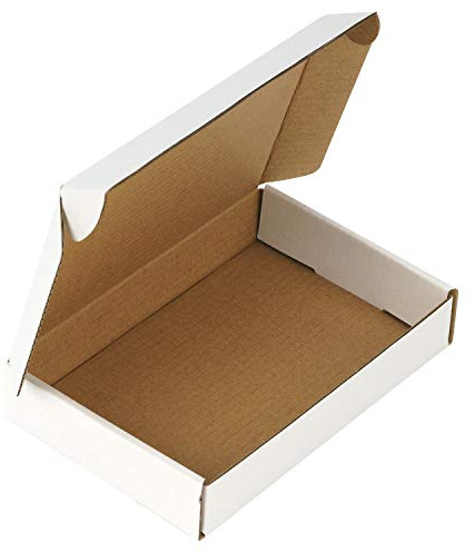 RUSPEPA Recyclable Corrugated Box Small Box Mailers - 6 x 4 x 1 - Cardboard Box Perfect for Shipping Small Mobile Phone Case - 50 Pack - White