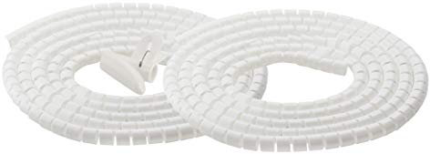 Chengsi Cable Management Sleeve 19.7ft Cable Organizer Coiled Tube Wire Wrap Cable Sleeve for Home Office PC TV White