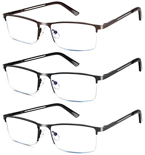Lcbestbro Reading Glasses for Men, 2.5 Blue Light Blocking Reading Glasses Metal Readers