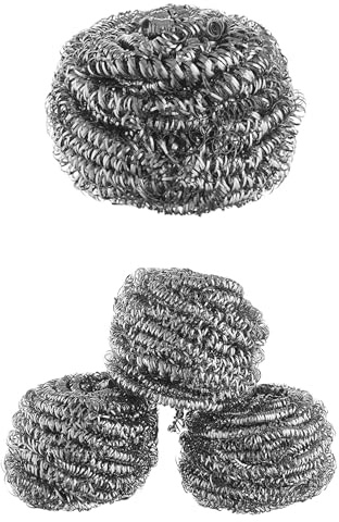Stainless Steel Sponges Scourer, Steel Wool Scrubber, Scrubbing Scouring Pad for Pots, Pans and Ovens Great for Kitchen, Bathroom, Outdoors by EcoQuality (48)