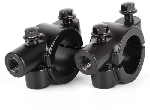 AUTOZOCO Abrazadera montaje espejo retrovisor para moto | Soporte retrovisor | Soporte para Espejo retrovisor de Manillar 22mm | Soporte Adaptador Montaje Abrazadera | rosca montaje 8mm | 2 unidades