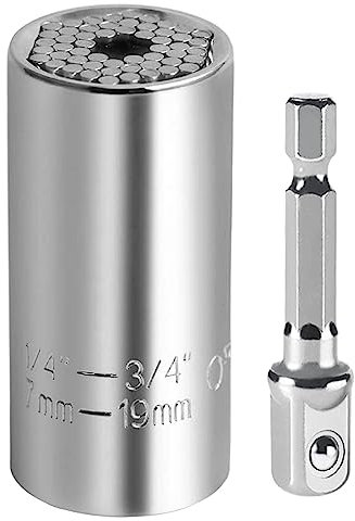 Lpluziyyds Universal Socket Set, Multi-Function Universal Socket Tool with Drill Adapter Unscrew Any Bolt Gifts for Dad, Husband, Boyfriend, Men, Fathers' Day Present