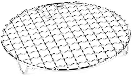 BeBeeQ Rundes Grillrost Grillnetz Edelstahl Grill Netze Mehrzweck Kühlgitter Kuchenkühlregal Brot Keks Trockennetz,250mm/9.8'', Silber