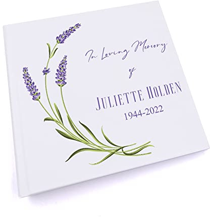 Personalised In Loving Memory Remembrance Photo Album Lavender Flower