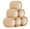 SEADESKY Bandage Autoadhésif Cohésifs 5cm x 4,5m, 6 Rouleaux Bande Cohesive Bandages Auto-adhésifs Bandes Cohésifs Bandage De Sport Pour Poignet, Cheville et Gonflement (Beige)