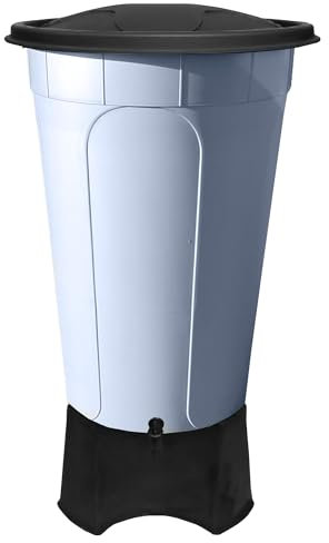 210L Water Butt XL with Stand & Tap Garden Waterbutt Barrel Rain Water Collector - Grey