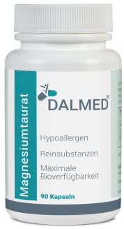 Magnesiumtaurat - 90 Kapseln (1 Kaps. enthält: 120mg Magnesium aus Magnesiumtaurat und 2mg Vitamin B6 Pyridoxal 5'-Phosphat) - Premium Qualität - ohne Zusätze - reine und hochwertige Substanzen