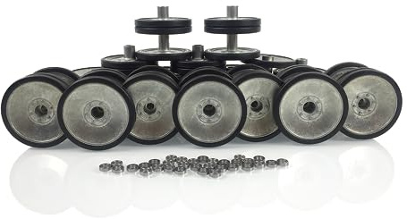 wheelfun Heng Long RC Tank Metal Road Wheels 16Pcs 1/16 German Tiger I 3818 Panther 3819 with Black Rubber Rims RC Tank Spare Part