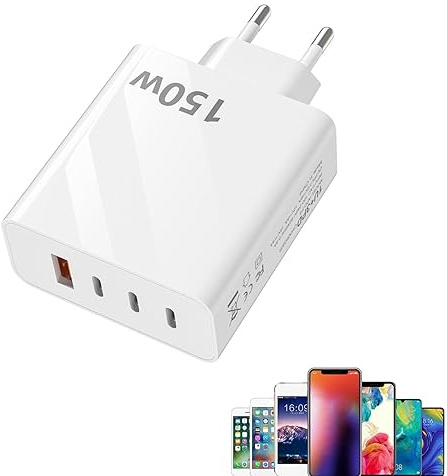 Pekoluta Charge Type C | Chargeur GaN Puissant à 5 Ports 120 W | QC5.0 Chargeur Rapisécurité USB C Haute Vitesse Hub Charge pour Les Voyages, Les Voyages d'affaires, Les