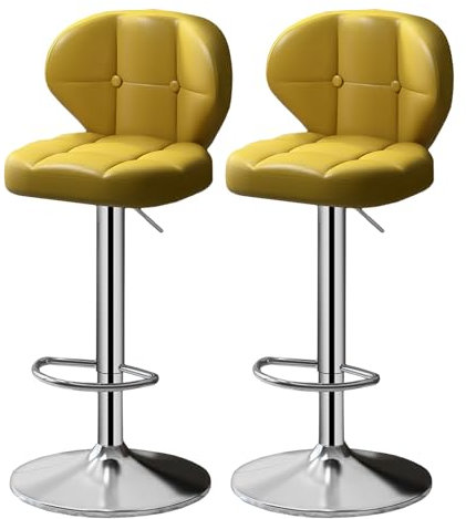 Lsoiup Barhocker, 2er-Set, Kunstleder, Thekenhöhe, Barhocker, Esszimmerstühle mit Metallbeinen, Rückenlehne für Kücheninseln, Bars, Esszimmer
