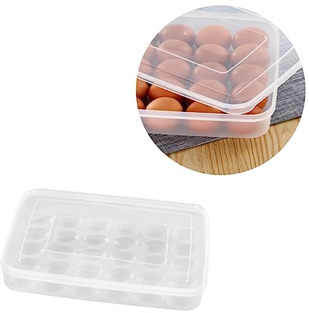Angoily 30cuadrículas Huevera Grande De Plástico Con Tapa Contenedor De Apilable Para Refrigerador Almacenamiento De Organizador De Cocina