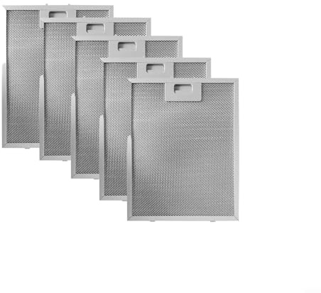 Eawfgtuw Fettfilter aus Metallgeflecht, 340 x 270 x 9 mm, universeller Fettfilter für Dunstabzugshaube, 5 Stück