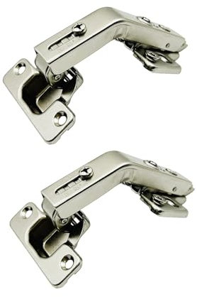 LOOTICH 135 Degré Clip-on 35 mm Charnière de Porte Pliante d'Angle pour Placard Cuisine Armoire Meuble Porte à Angle Combiné Lot de 2 pièces
