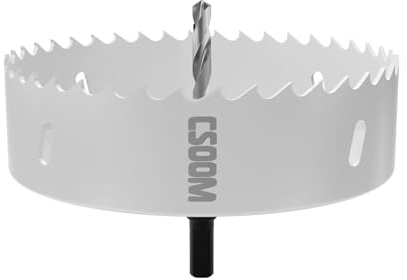 CSOOM Scie cloche M42 bi-métal, 145 mm, blanche, pour outils de perçage dans le bois, le plastique, les plaques de plâtre et la tôle