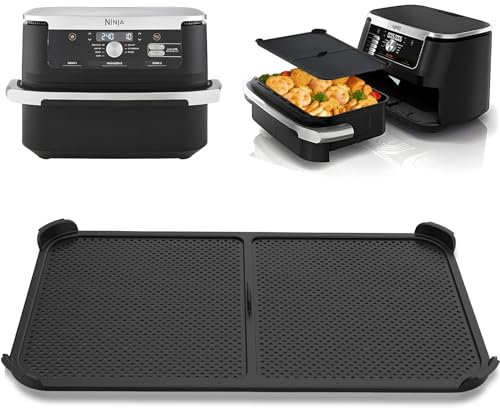 Spritzschutz für Ninja Foodi Flexdrawer 10,4 L Heißluftfritteuse AF500EU, Edelstahl Silikon Spritzschutz Heißluftfritteuse Zubehör, Wiederverwendbar Ninja Airfryer Zubehör (A)