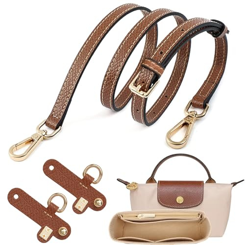 Sunshine Smile Organizer für Longchamp, Schultergurt für Tasche, Tragegurt für Longchamp Mini, Geldbörse organisiert (Beige)