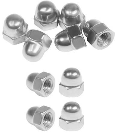 AOMIKITSTU Hutmuttern 10 Stück, M10 x 1.5mm Kappenmuttern, Sechskant-Hutmuttern, Edelstahl Kappenmuttern, Bolt Dropper Hutmuttern, Kappenmutter Hohe Form für Schrauben Gewindestangen
