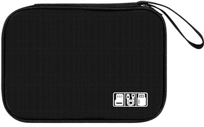 Tunejoy Borsa Accessori Elettronica da Viaggio Portatile Custodia Organizzatore per Cavi Impermeabile per Disco Rigido Unità USB Caricabatterie Cuffie 24x16,5x1,8 cm Nero