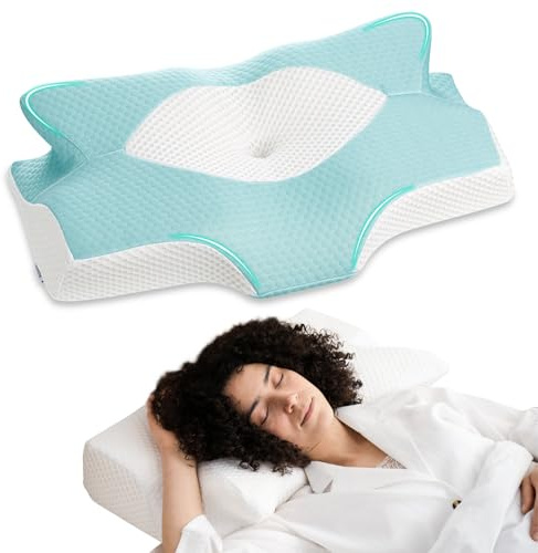 Elviros Oreiller Ergonomique Cervical en Mémoire de Forme Forme Papillon
