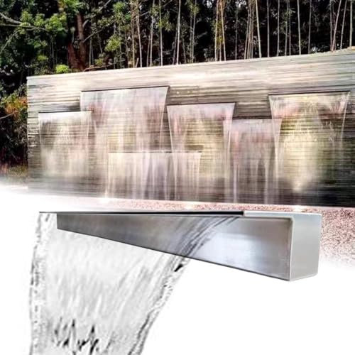 Pool-Wasserfall Aus Edelstahl Überlauf Springbrunnen Teich-Wasserfall Für Garten Outdoor Dekorationen Wasserspiel(100CM)