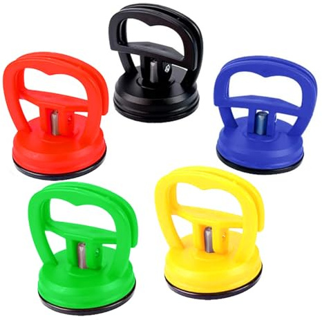 Saugheber Set – 5 Stück Auto Dent Saugnapf für vielseitigen Einsatz,Auto Dent Saugnapf, Vakuumsauger， Glassauger Saugheber Dent Abzieher für Auto Dellen, Handy, Glasscheiben, Laptop(5 Farben)