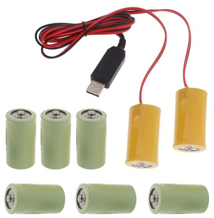 LR20 D Eliminador de batería Cable de alimentación USB de repuesto 4 LR20 D Batería reemplaza 4 baterías de 1,5 V