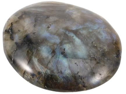 Piedra de Palma de Labradorita 5-6cm de Piedra Pulida Azul | Meditación y Decoración, Acabado Natural Sola Pieza, Formato de Mano Compacto