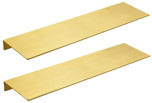 2-teiliges Wandregal aus Metall, 16 x 5 Zoll Duschregal aus gebürstetem Gold, korrosionsbeständiges Ausstellungsregal für Schlafzimmer, Wohnzimmer, Badezimmer, Büro, Geschäft, Metallregal, Goldre