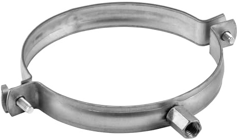 TURvent 125mm Rohrschelle - Verzinkter Stahl Rohrhalterung - Schlauchschelle mit M8/M10-Gewinde - Schelle für Lüftungsrohr Lüftungsschlauch - Rohrhalter aus Metall