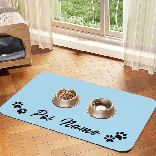ZYHJJ Personalisierte Napfunterlage,mit Foto und Namen,Fressnapf Matte für Hunde,Personalisierbare Napfunterlage für Katzen,Absorbierend Anti-Rutsch