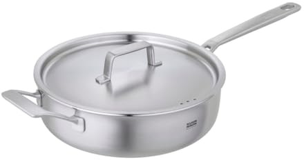 KUHN RIKON CULINARY FIVEPLY Schmorpfanne unbeschichtet Ø 24 cm, 5-PLY Mehrschichtmaterial, für alle Herdarten inkl. Induktion