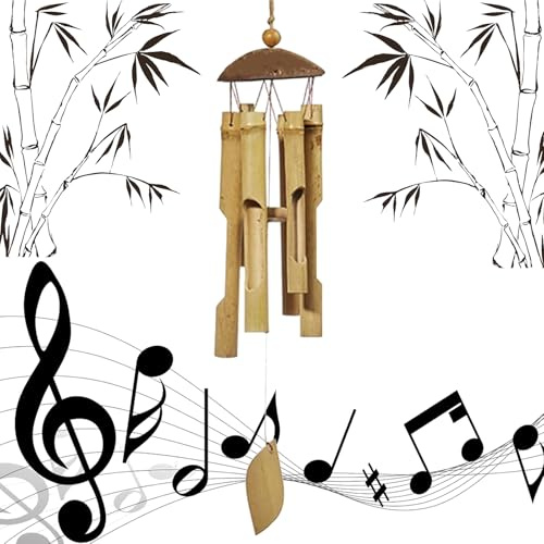 Fayemint Campanello a Vento in Bambù per Giardino, Cortile, Terrazza