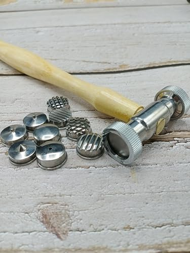 Marteau de texture interchangeable avec 9 pointes en métal - Outil de fabrication de bijoux pour texturer et estamper